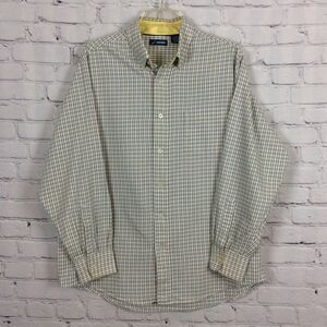 Vintage Jantzen Men’s Shirt Size Large Blue/Yellow Check Button Up Long Sleeve